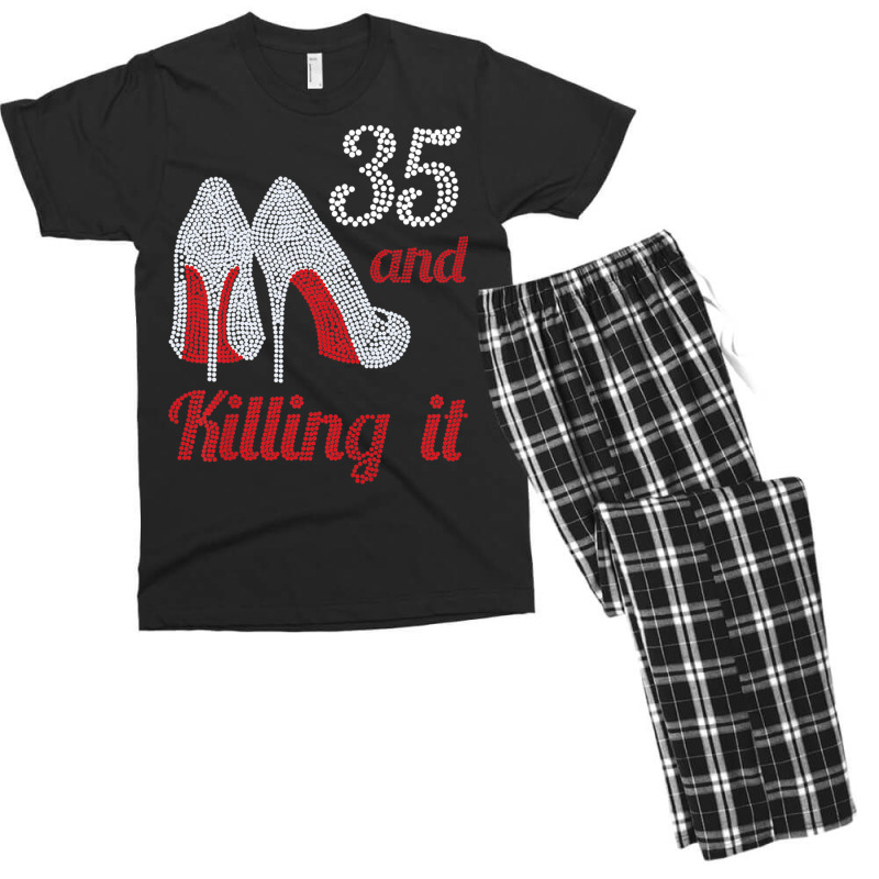 Womens 35 Year Old High Heel Rhinestone 1987 35th Birthday Lady Premiu Men's T-shirt Pajama Set by hamlerf | Artistshot