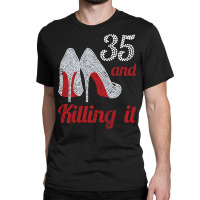 Womens 35 Year Old High Heel Rhinestone 1987 35th Birthday Lady Premiu Classic T-shirt | Artistshot