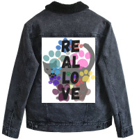 Meow Poster Cute Unisex Sherpa-lined Denim Jacket | Artistshot