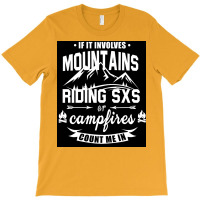 Mountains Riding Sxs Campfires Poster Blue T-shirt | Artistshot