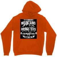 Mountains Riding Sxs Campfires Poster Blue Unisex Hoodie | Artistshot