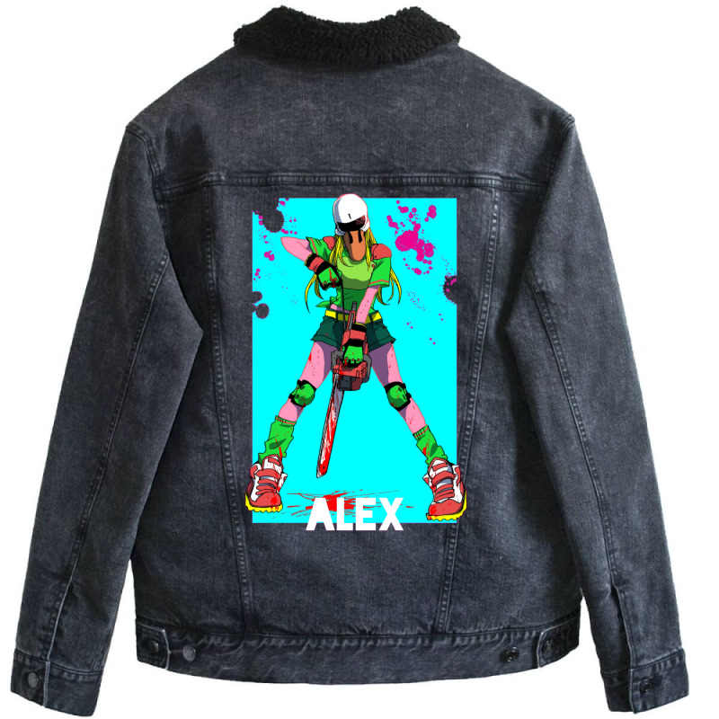 Hotline Miami 2 Wrong Number Alex Davis Unisex Sherpa-Lined Denim Jacket by camojafurxhiv | Artistshot