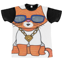 Cool Cat Poster Green Graphic T-shirt | Artistshot