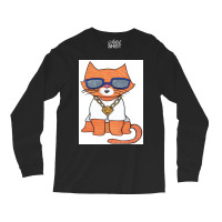 Cool Cat Poster Green Long Sleeve Shirts | Artistshot