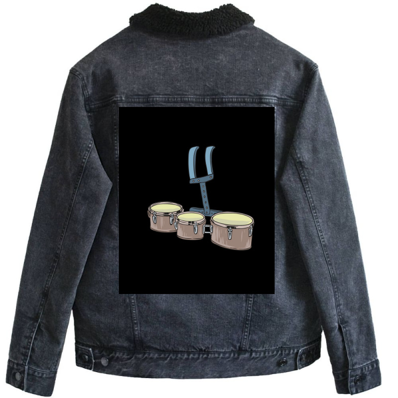 Marching Snare Drums With Harness Poster Unisex Sherpa-lined Denim Jacket | Artistshot