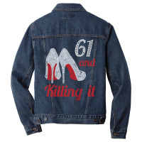 Womens 61 Year Old High Heel Rhinestone 1961 61st Birthday Lady Premiu Men Denim Jacket | Artistshot