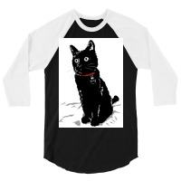 Merlin The Little Black Cat Poster Girl 3/4 Sleeve Shirt | Artistshot