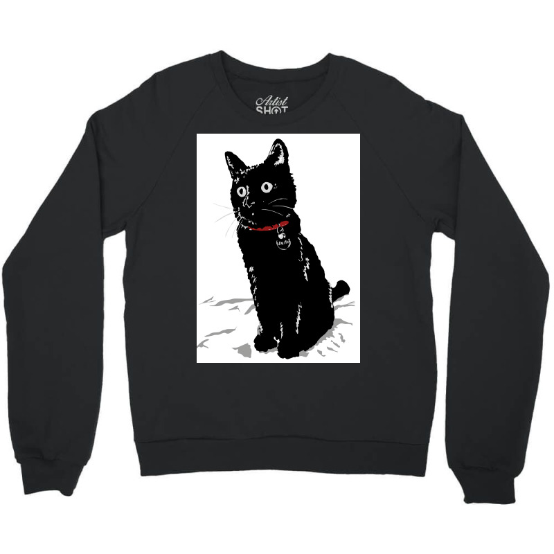 Merlin The Little Black Cat Poster Girl Crewneck Sweatshirt | Artistshot