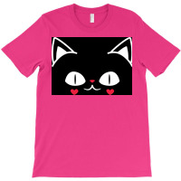 Of Black And Pink Cat Face Cute Cat Lover Poster T-shirt | Artistshot