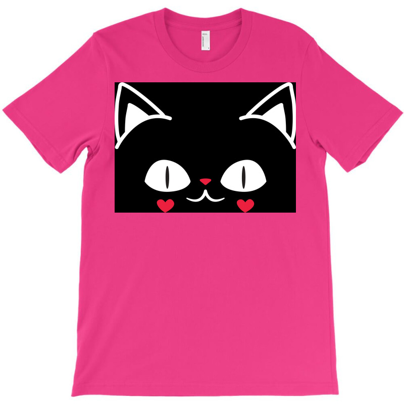 Of Black And Pink Cat Face Cute Cat Lover Poster T-shirt | Artistshot