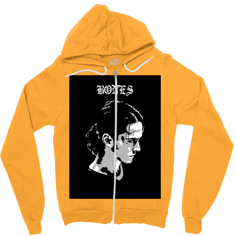 Cutout Bones Poster Girl Zipper Hoodie | Artistshot