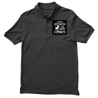 Easily Distracted By Cats And Books Poster Green Men's Polo Shirt | Artistshot