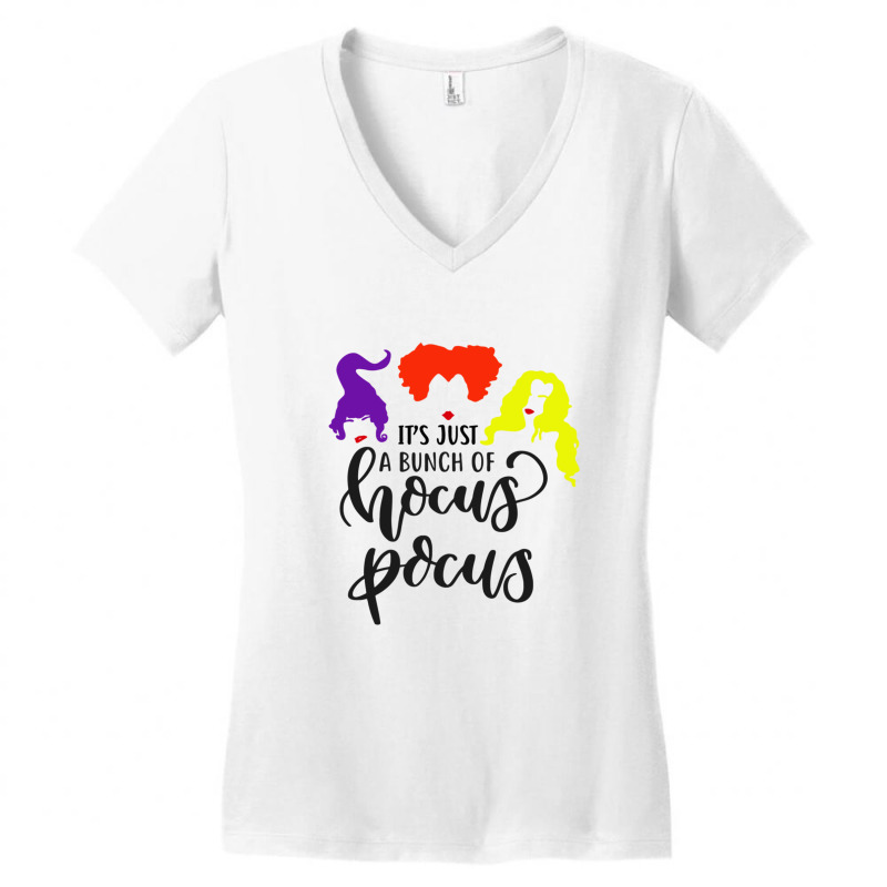 Its Just A Bunch Of Hocus Pocus  Women Halloween Sanderson Sisters Cas Women's V-Neck T-Shirt by StaceyKerry | Artistshot