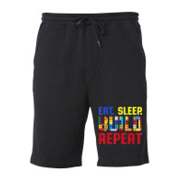 Eat Sleep Build Repeat Building Funny Builders T Shirt Fleece Short | Artistshot