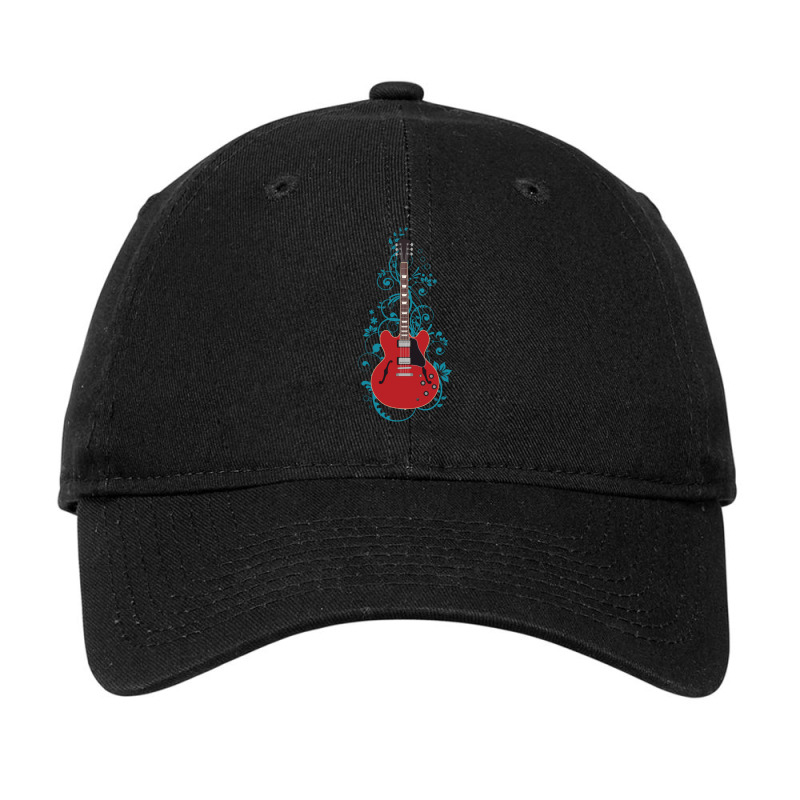 Red Semi-hollow Electric Guitar Flowering Vines Adjustable Cap | Artistshot