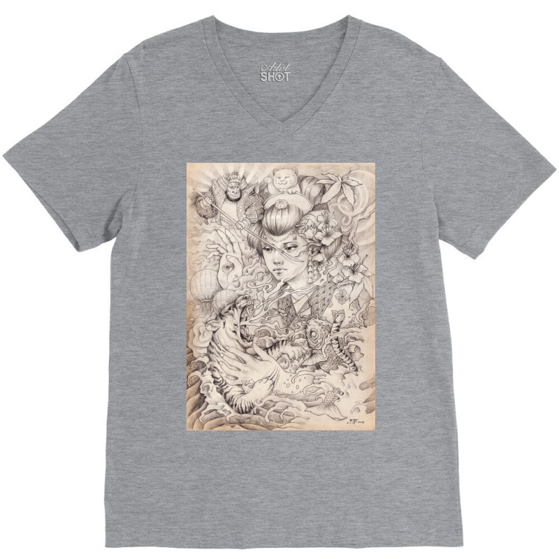 Irezumi Japanese Tattoo Design Poster Hippie V-neck Tee | Artistshot