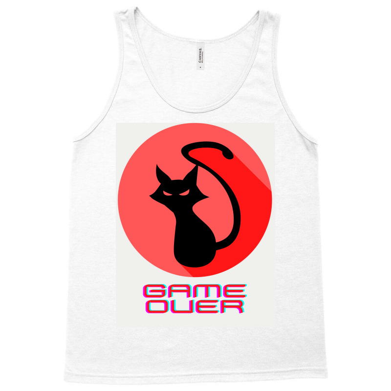 Game Over Evil Black Cat Poster Gift Tank Top by globossterkyc | Artistshot