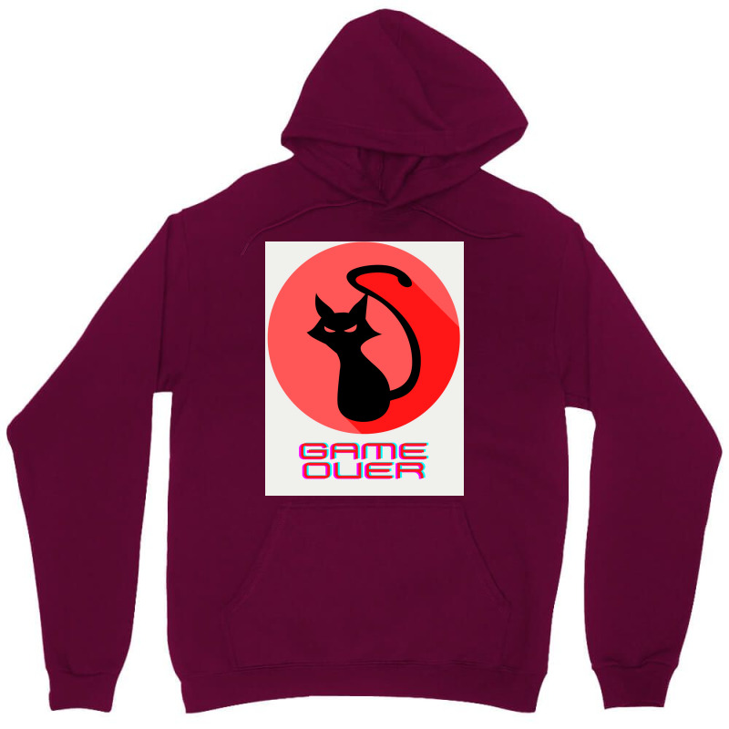 Game Over Evil Black Cat Poster Gift Unisex Hoodie by globossterkyc | Artistshot