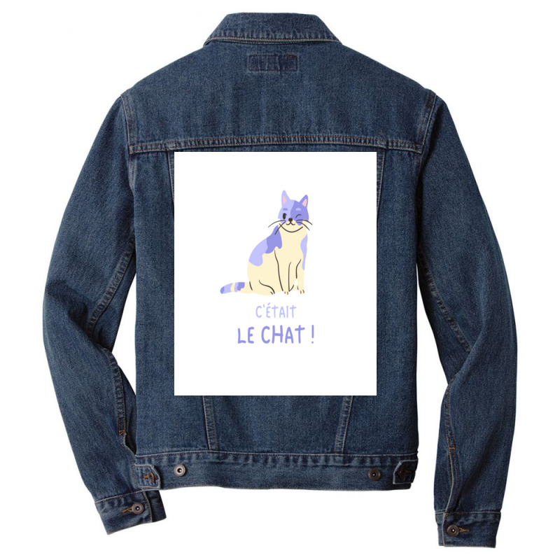 It Was The Cat Poster Vintage Men Denim Jacket | Artistshot