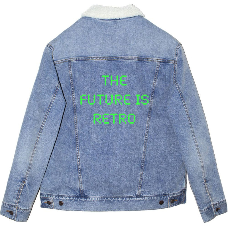 The Future Is Retro 8 Bit 80s Throwback Unisex Sherpa-lined Denim Jacket | Artistshot