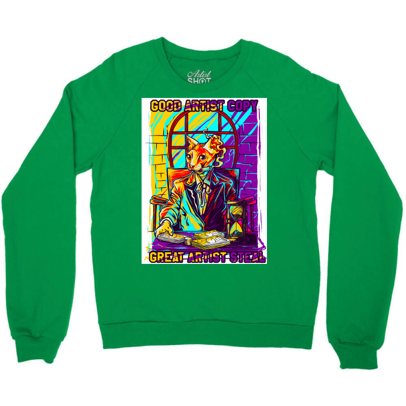 Gangster Cat Poster Stars Crewneck Sweatshirt by globossterkyc | Artistshot