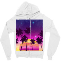 Incredibly Vibrant Sunset Synthwave Zipper Hoodie | Artistshot