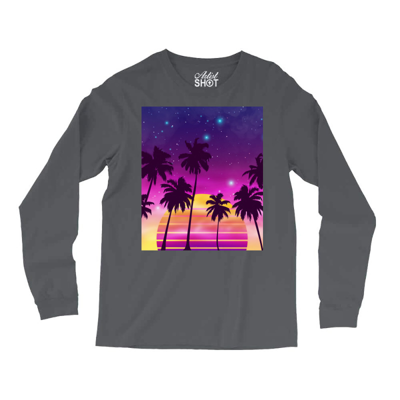 Incredibly Vibrant Sunset Synthwave Long Sleeve Shirts | Artistshot