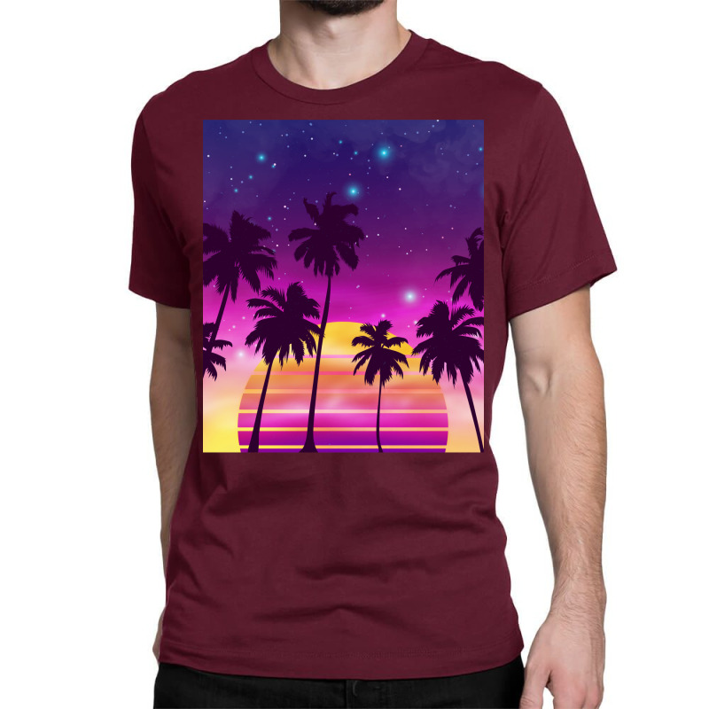 Incredibly Vibrant Sunset Synthwave Classic T-shirt | Artistshot