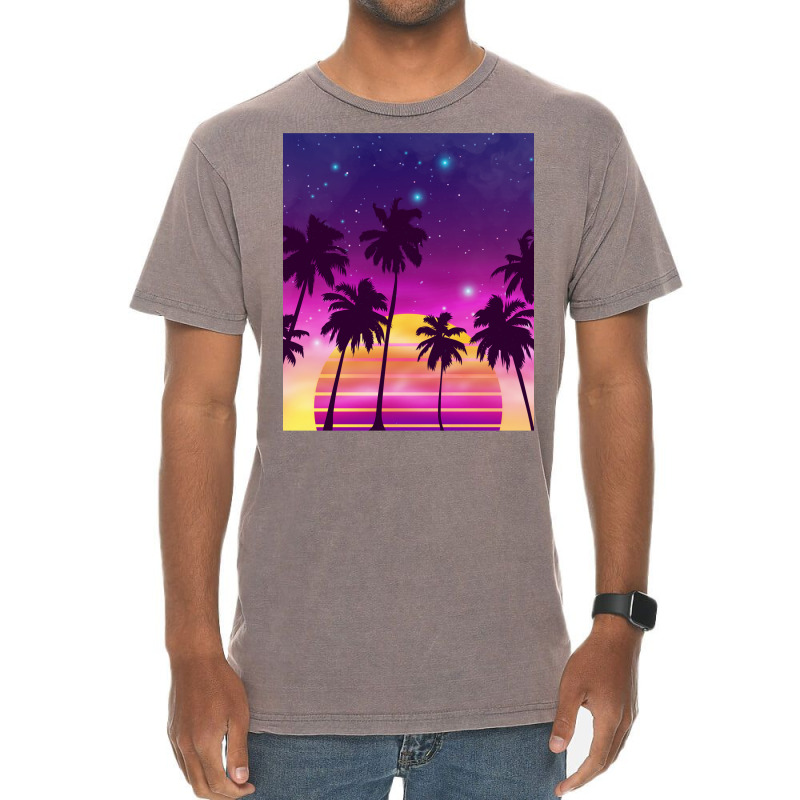 Incredibly Vibrant Sunset Synthwave Vintage T-shirt | Artistshot