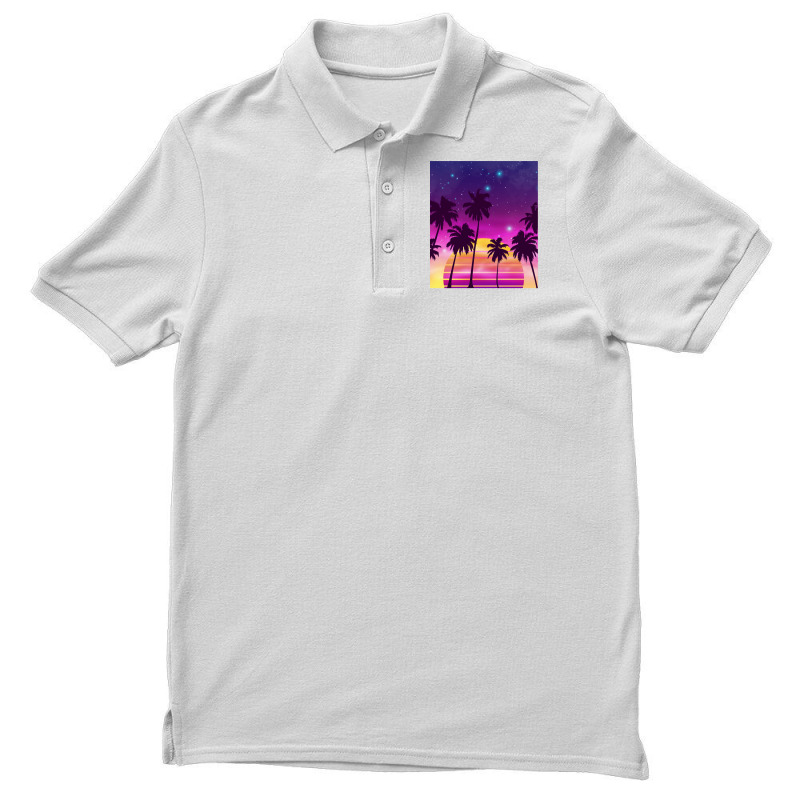 Incredibly Vibrant Sunset Synthwave Men's Polo Shirt | Artistshot