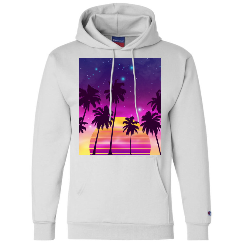 Incredibly Vibrant Sunset Synthwave Champion Hoodie | Artistshot