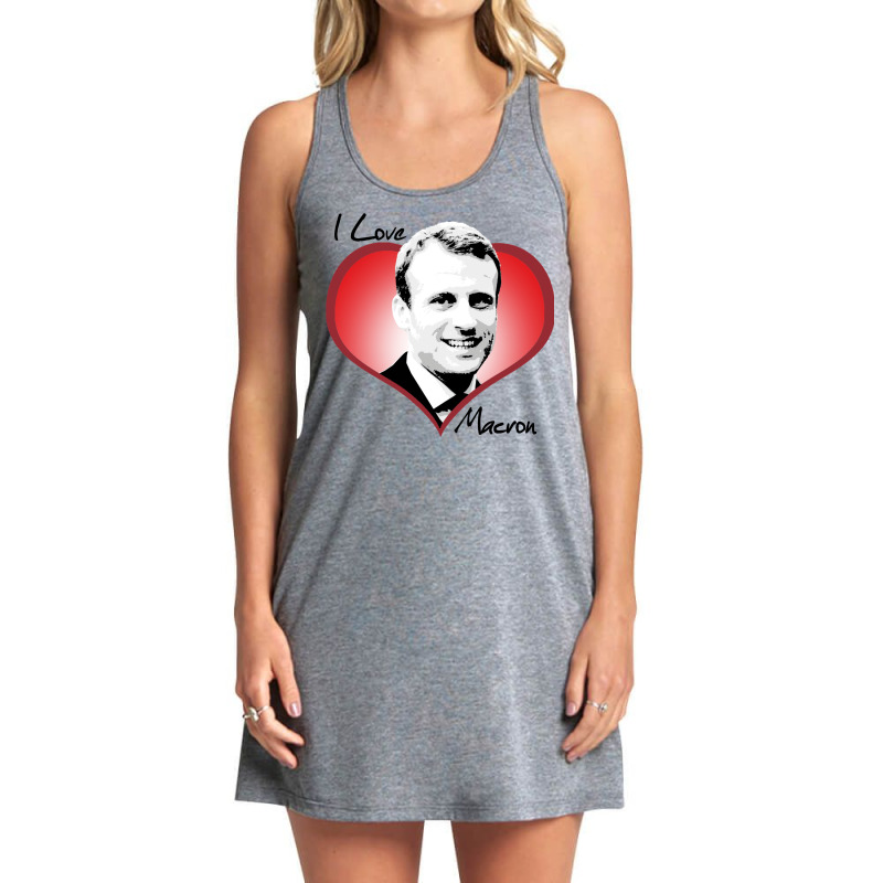 I Love Macron Fitted  Gift Tank Dress by gilletlauwq | Artistshot