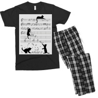 Musical Cat Kitten Music Clef Poster Copy Men's T-shirt Pajama Set | Artistshot