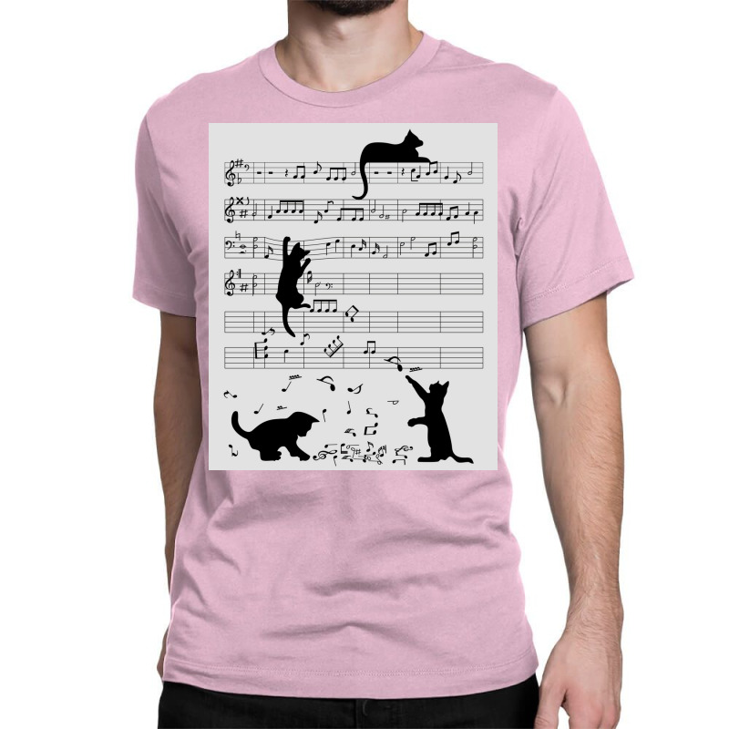 Musical Cat Kitten Music Clef Poster Copy Classic T-shirt by gremowakeri | Artistshot