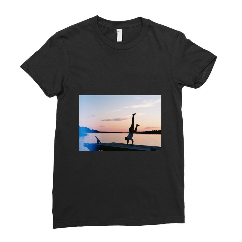 Handstands During The Sunset Ladies Fitted T-Shirt by SuzanneElaineSehorn | Artistshot