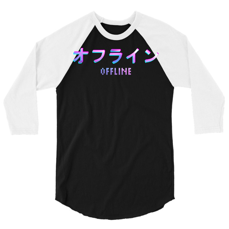 Japanese Aesthetic   Offline   Black 3/4 Sleeve Shirt | Artistshot