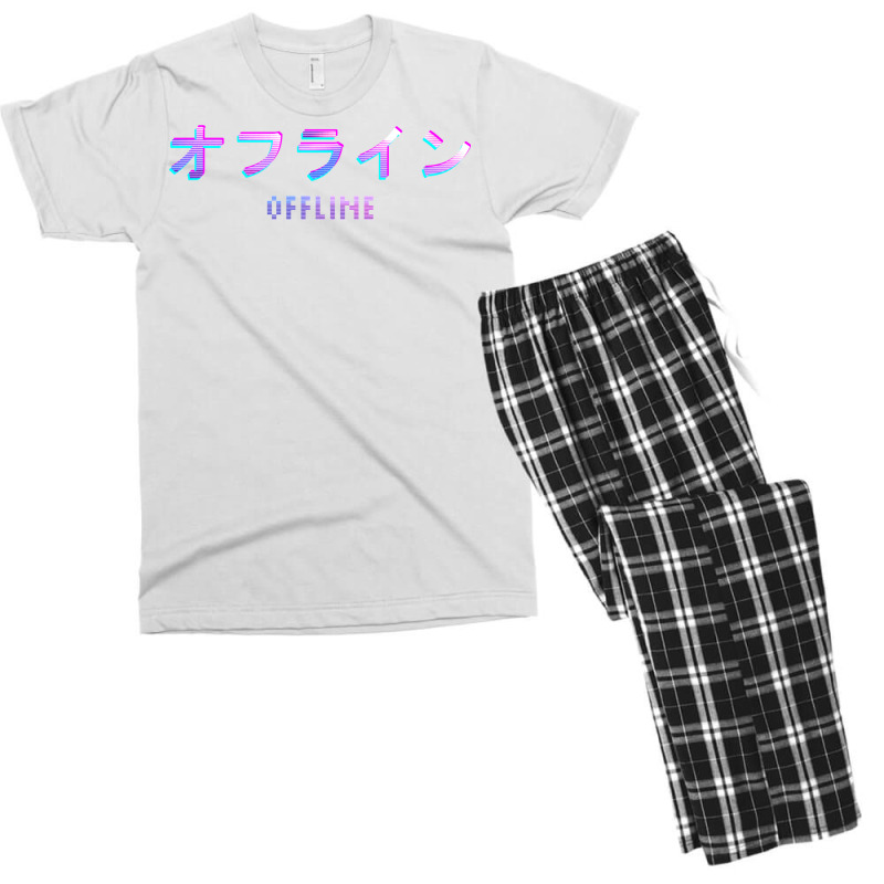 Japanese Aesthetic   Offline   Black Men's T-shirt Pajama Set | Artistshot