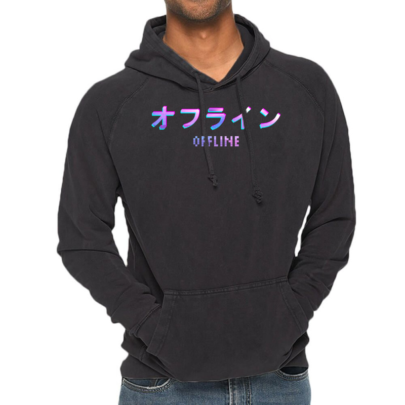 Japanese Aesthetic   Offline   Black Vintage Hoodie | Artistshot