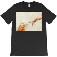 Indie Aesthetic Michaelangelo Creation Cat Art Cute Y2k 90s   Cute Ora T-shirt | Artistshot