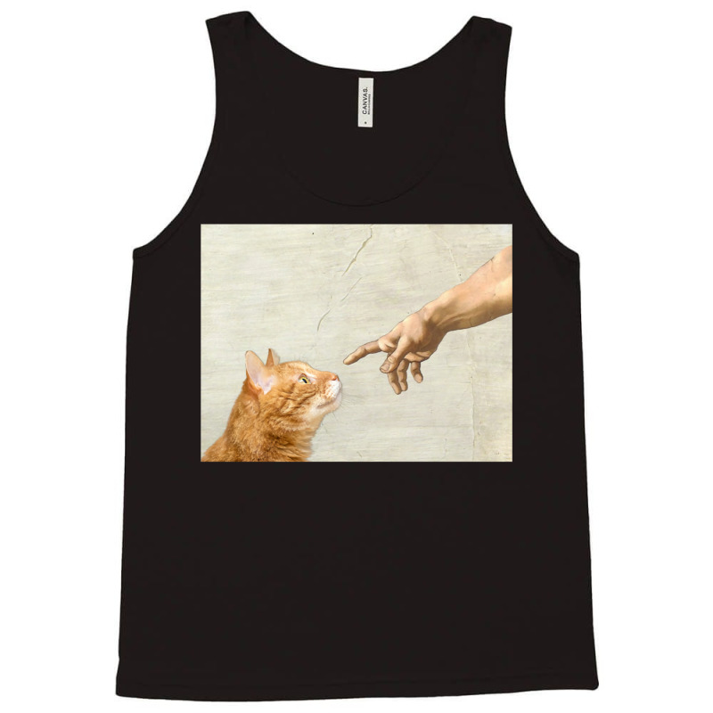 Indie Aesthetic Michaelangelo Creation Cat Art Cute Y2k 90s   Cute Ora Tank Top | Artistshot