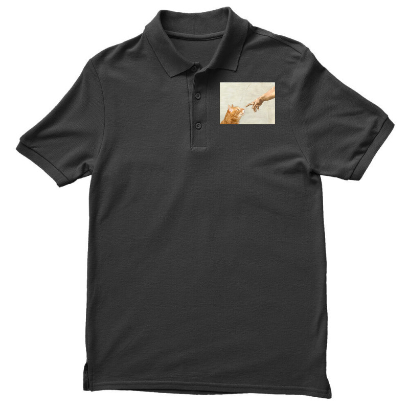 Indie Aesthetic Michaelangelo Creation Cat Art Cute Y2k 90s   Cute Ora Men's Polo Shirt | Artistshot