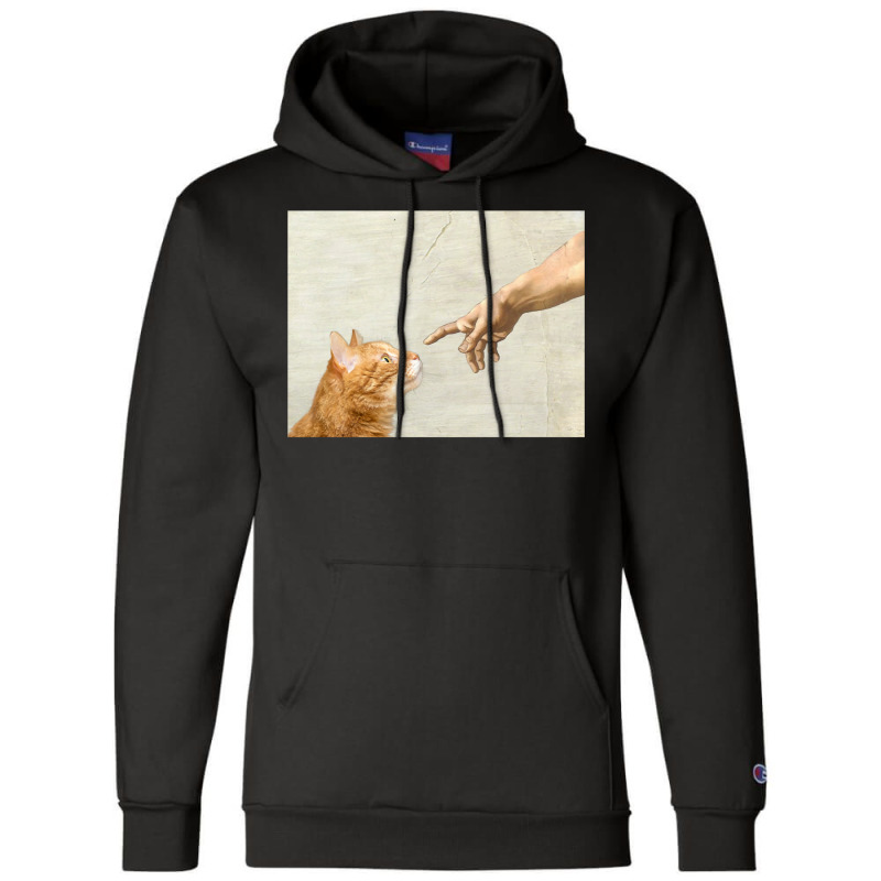 Indie Aesthetic Michaelangelo Creation Cat Art Cute Y2k 90s   Cute Ora Champion Hoodie | Artistshot