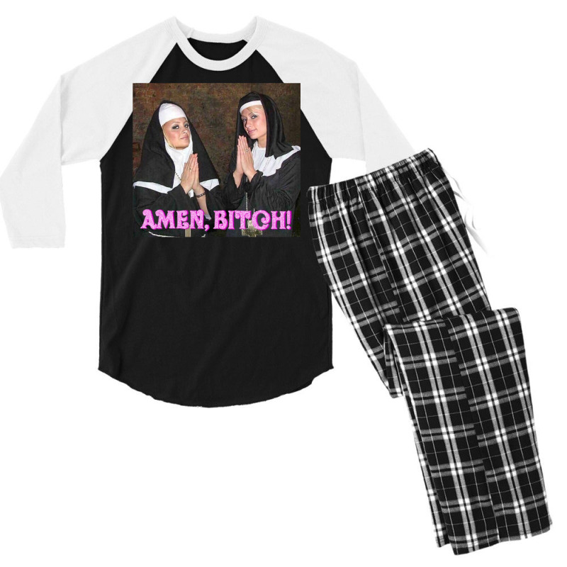 Paris Hilton And Nicole Richie Nuns Men's 3/4 Sleeve Pajama Set by majebiklaarw | Artistshot