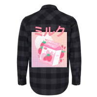 Japanese Aesthetics Kawaii Strawberry Milk Shake Flannel Shirt | Artistshot