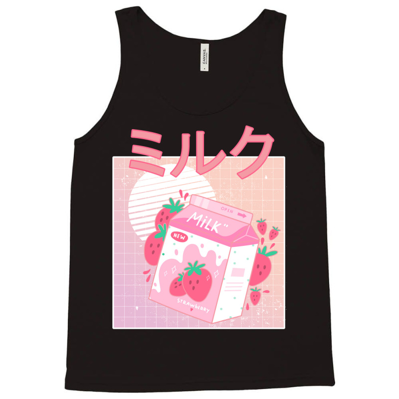 Japanese Aesthetics Kawaii Strawberry Milk Shake Tank Top | Artistshot