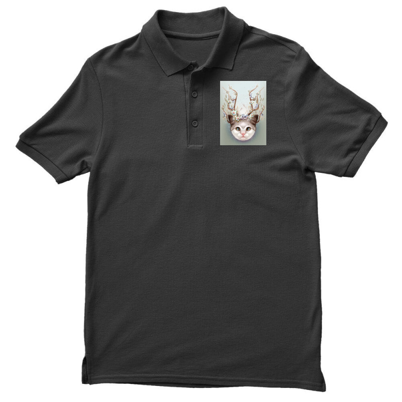 Kitten Horns Up Poster Aesthetic Men's Polo Shirt | Artistshot