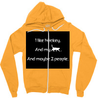 I Like Hockey My Cat And 2 People Poster Girl Zipper Hoodie | Artistshot