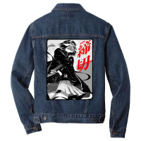 Japanese Cyberpunk Samurai Evil Mask Girl Men Denim Jacket | Artistshot