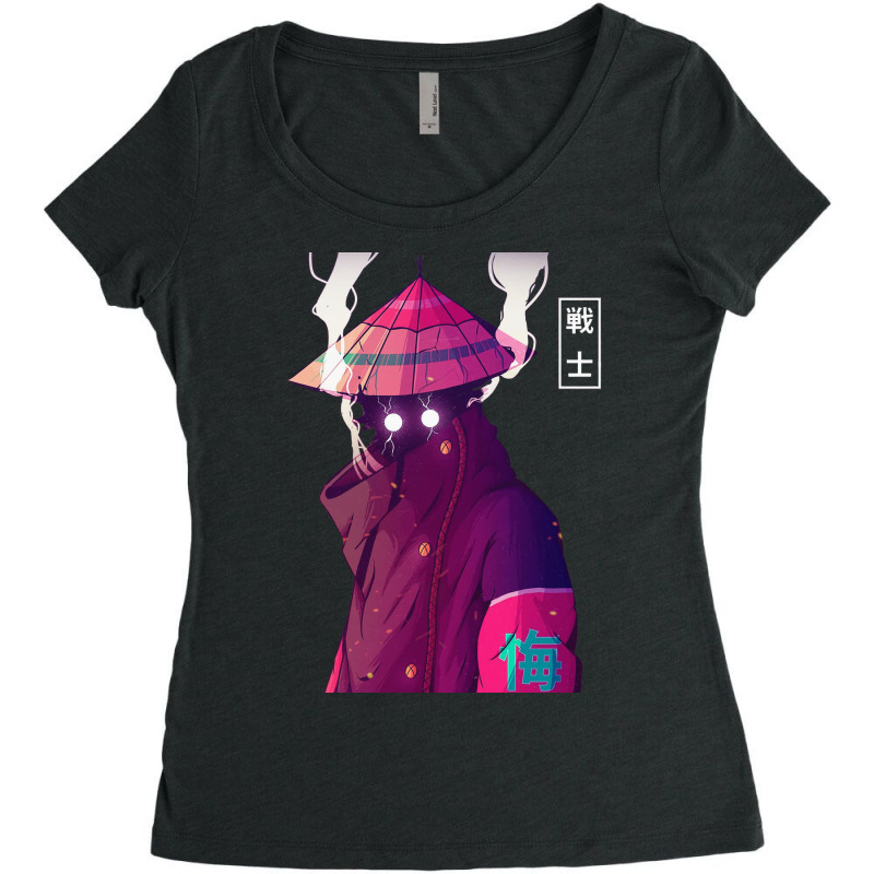 Japanese Cyberpunk Samurai Warrior Women's Triblend Scoop T-shirt by pernerdhiwary | Artistshot