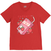 Japanese Kawaii Strawberry Milk Shake Essential Classic V-neck Tee | Artistshot